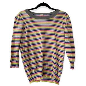 J. Crew Stripped Sweater 3/4 Sleeves, Size small